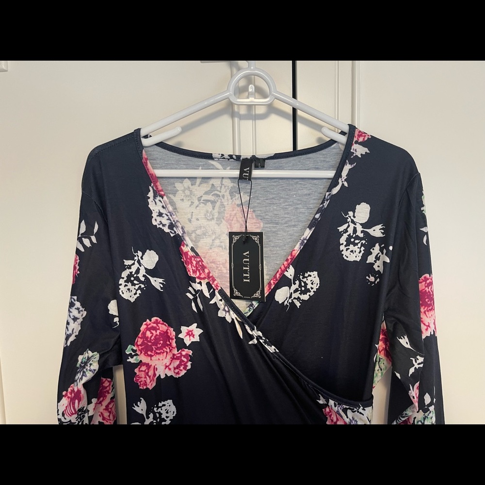 Floral maxi dress Navy